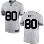 NCAA Ohio State Buckeyes Men's #80 Brendon White Gray Nike Football College Jersey DUO5145MW